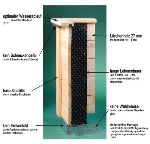 KGT Hochbeet "Woody" - 130cm Breite, Lärchenholz sofort lieferbar