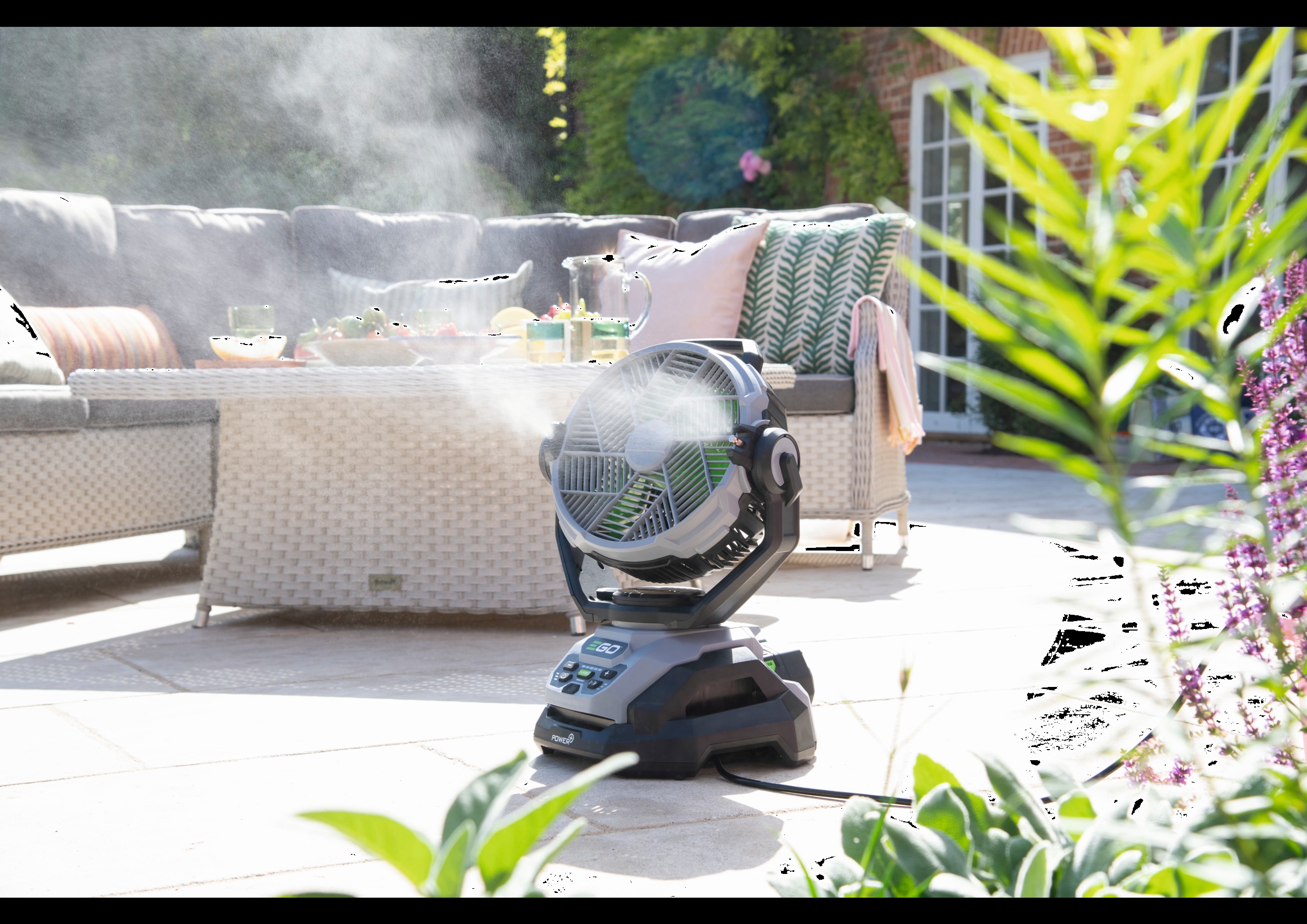 EGO Akku-VENTILATOR MIT SPRÜHNEBEL-FUNKTION FN1000E