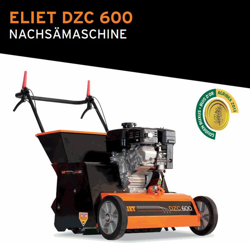 Eliet Nachsaatmaschine DZC 600, Honda GX 270, 9,0 PS PSM Neue Version