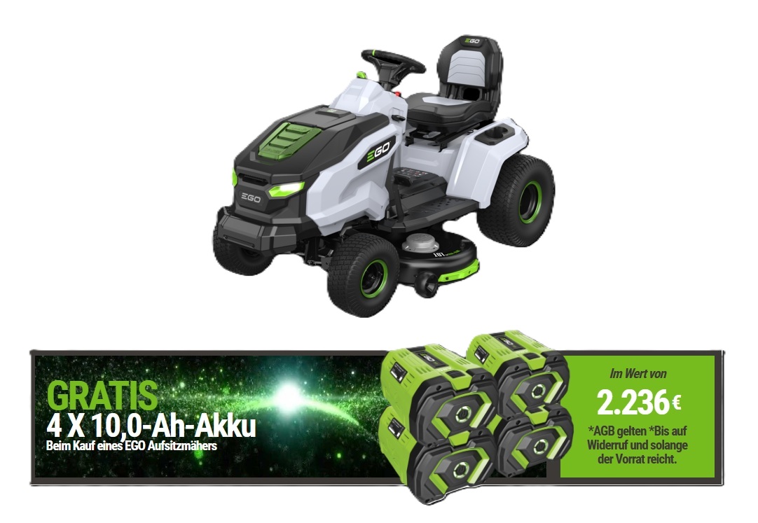 EGO Akku-Rasentraktor TR4201E-B inkl. Kit