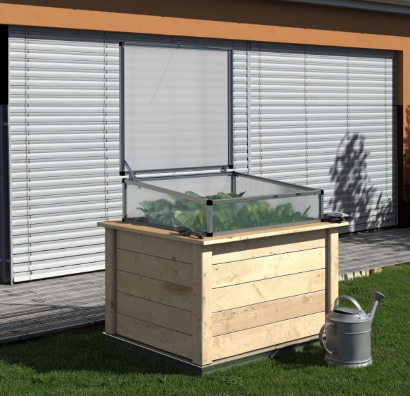 KGT Frühbeet-Aufsatz für Woody 130, Alu-Profilsystem - 130cm breit
